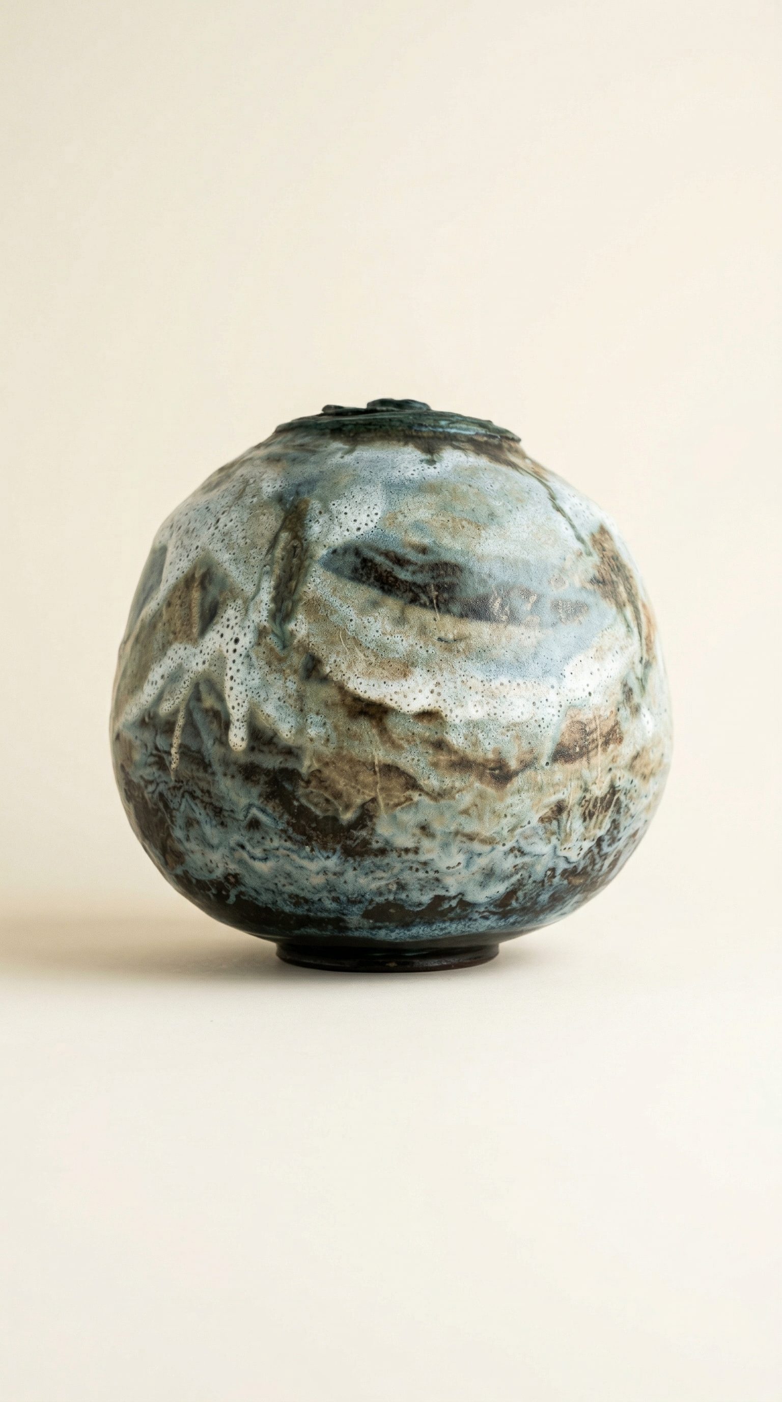 Earth Sphere — large sculptural ceramic vessel, artisan pottery